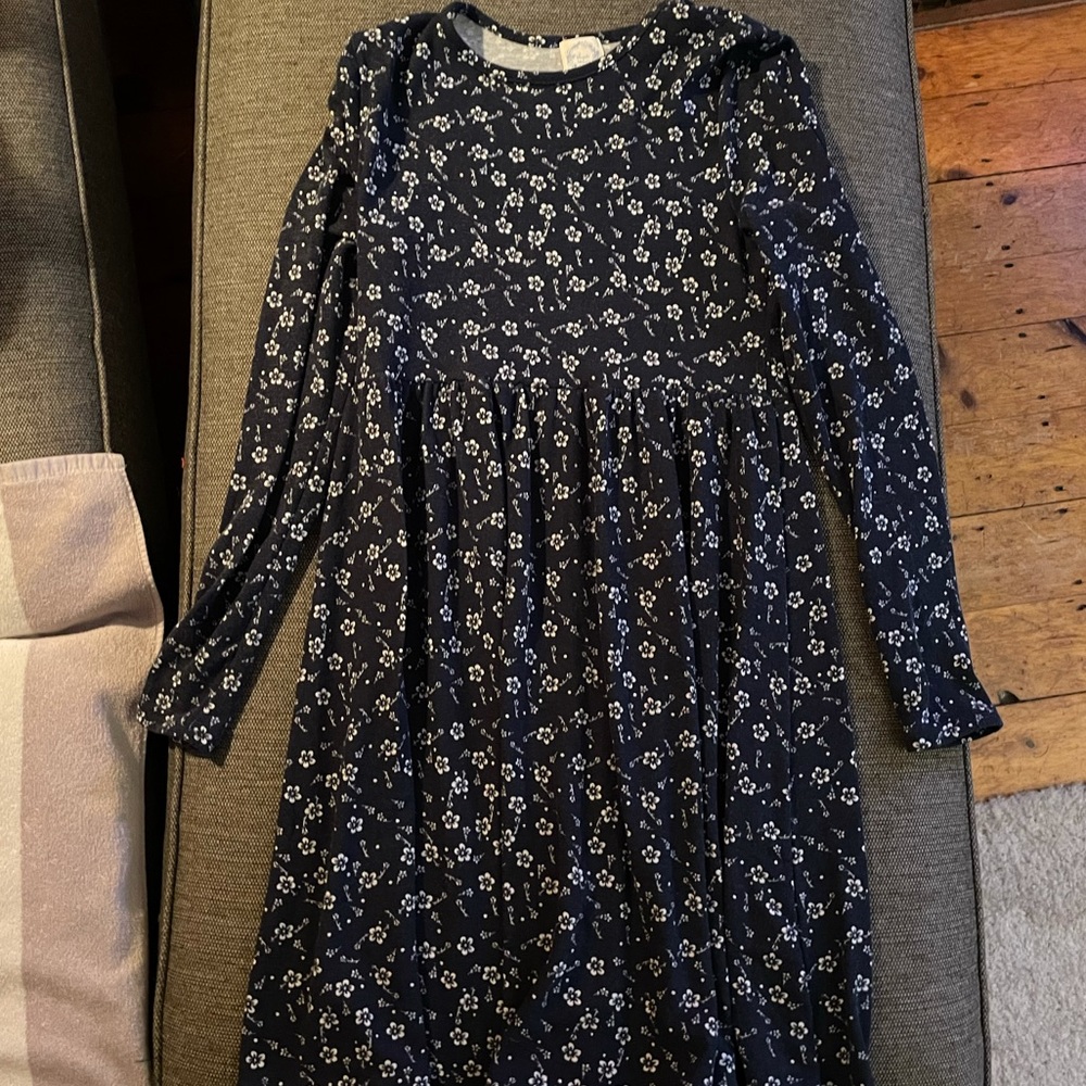 Navy blue soft floral dress